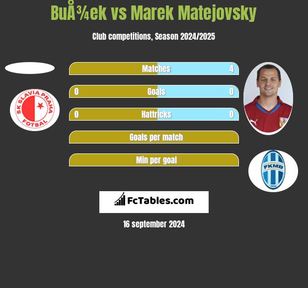 BuÅ¾ek vs Marek Matejovsky h2h player stats