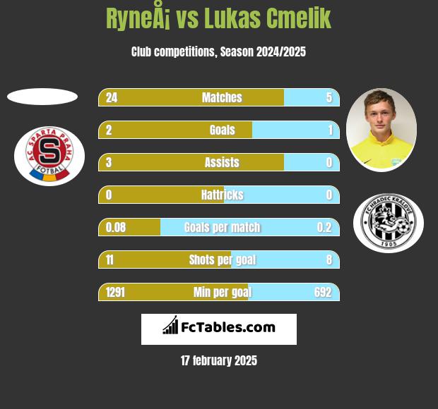 RyneÅ¡ vs Lukas Cmelik h2h player stats