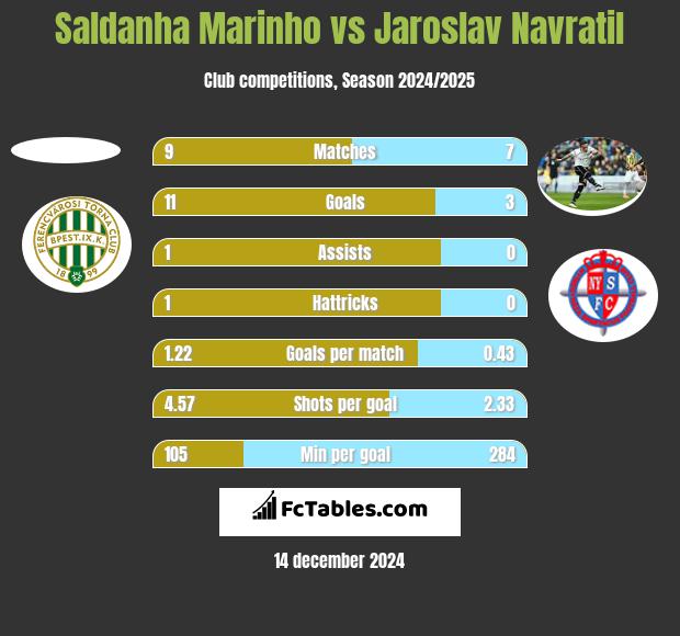 Saldanha Marinho vs Jaroslav Navratil h2h player stats