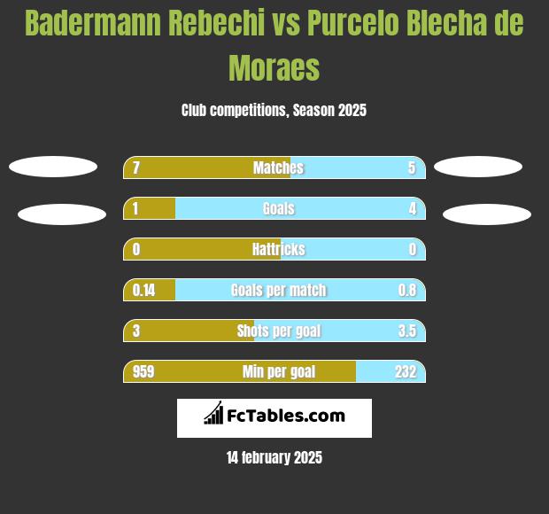 Badermann Rebechi vs Purcelo Blecha de Moraes h2h player stats