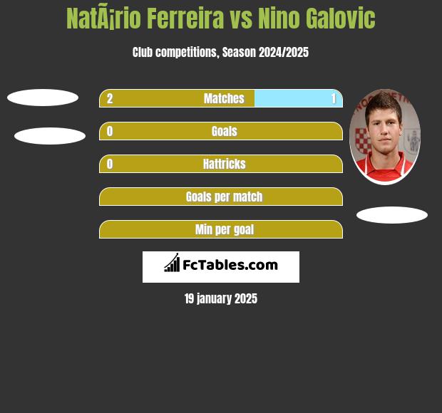 NatÃ¡rio Ferreira vs Nino Galovic h2h player stats