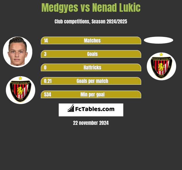 Medgyes vs Nenad Lukic h2h player stats