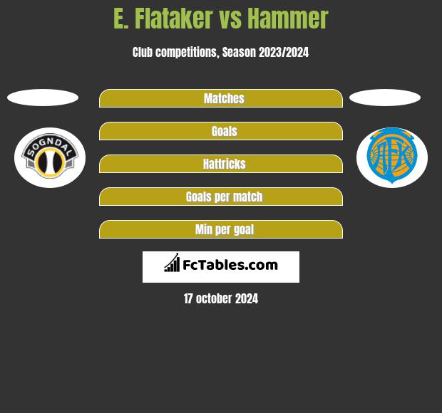 E. Flataker vs Hammer h2h player stats