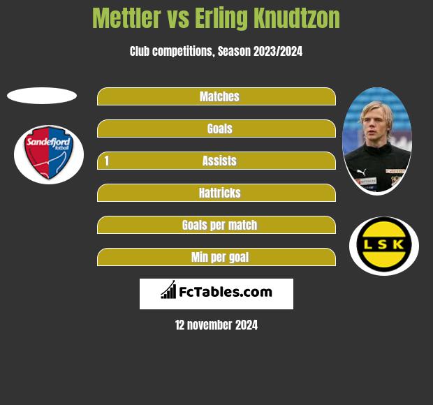 Mettler vs Erling Knudtzon h2h player stats