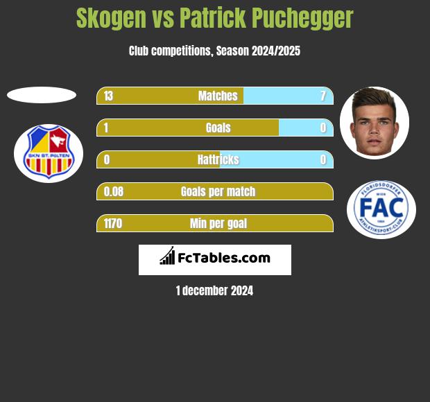 Skogen vs Patrick Puchegger h2h player stats