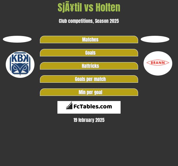 SjÃ¥til vs Holten h2h player stats