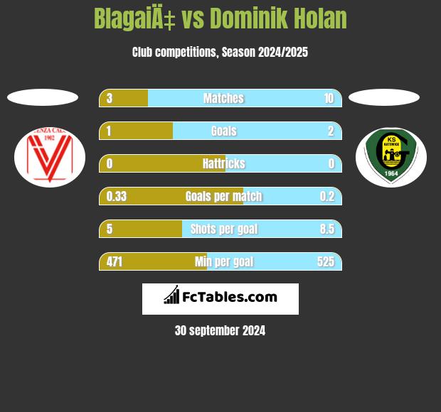 BlagaiÄ‡ vs Dominik Holan h2h player stats