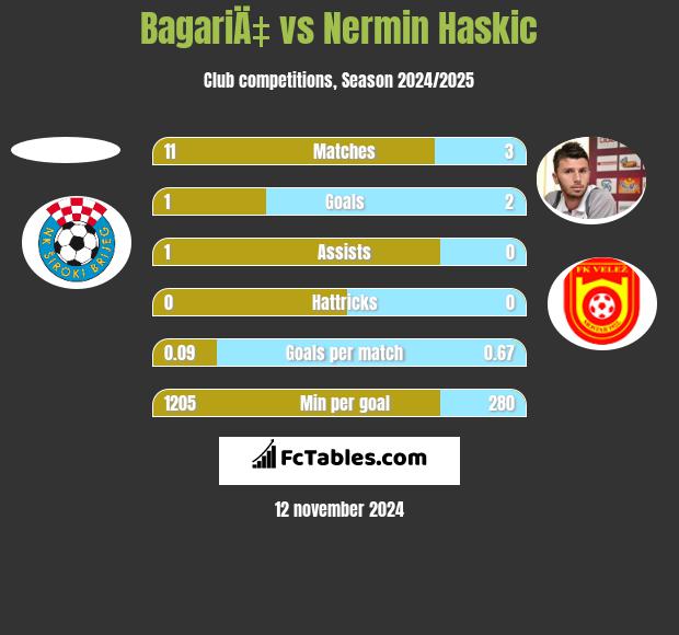 BagariÄ‡ vs Nermin Haskic h2h player stats