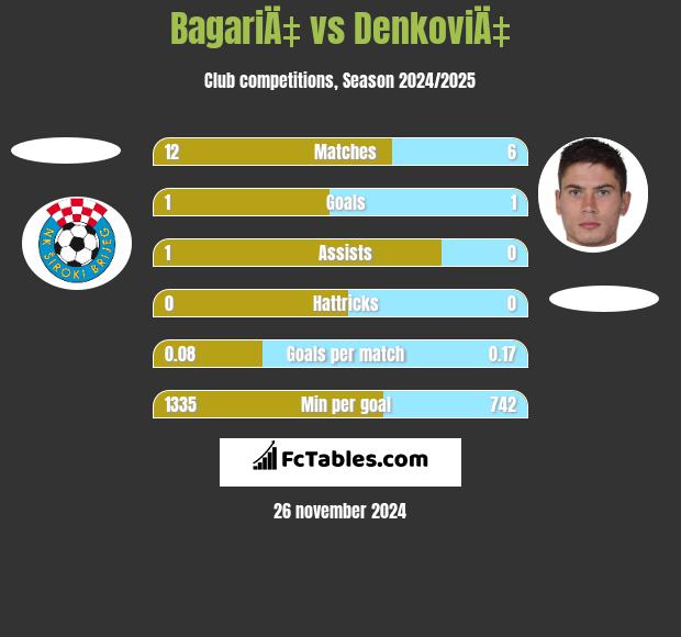 BagariÄ‡ vs DenkoviÄ‡ h2h player stats