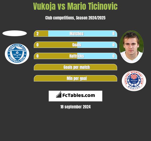 Vukoja vs Mario Ticinovic h2h player stats