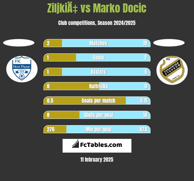 ZiljkiÄ‡ vs Marko Docic h2h player stats