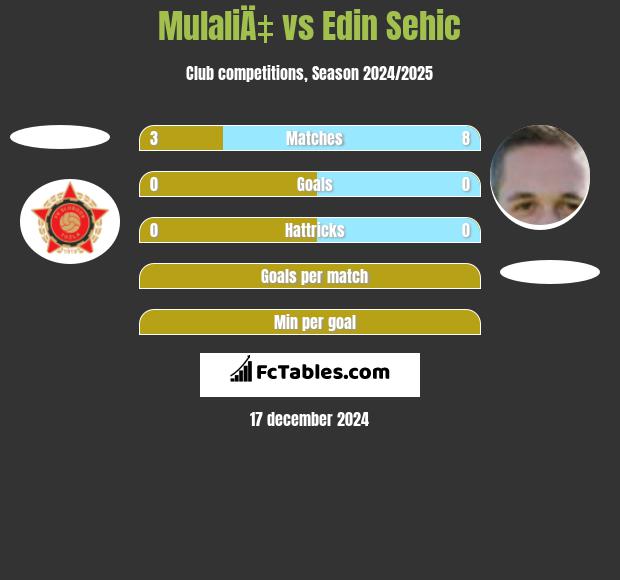 MulaliÄ‡ vs Edin Sehic h2h player stats