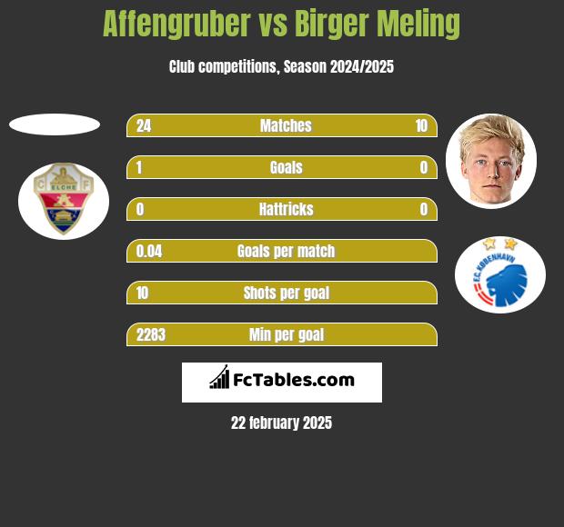 Affengruber vs Birger Meling h2h player stats