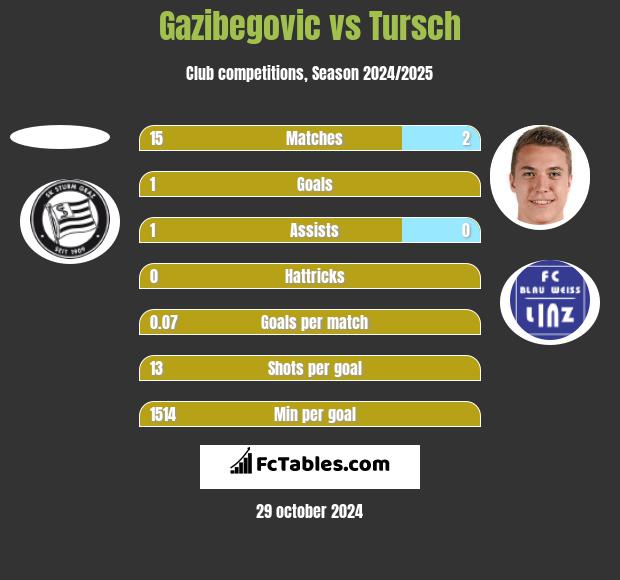 Gazibegovic vs Tursch h2h player stats