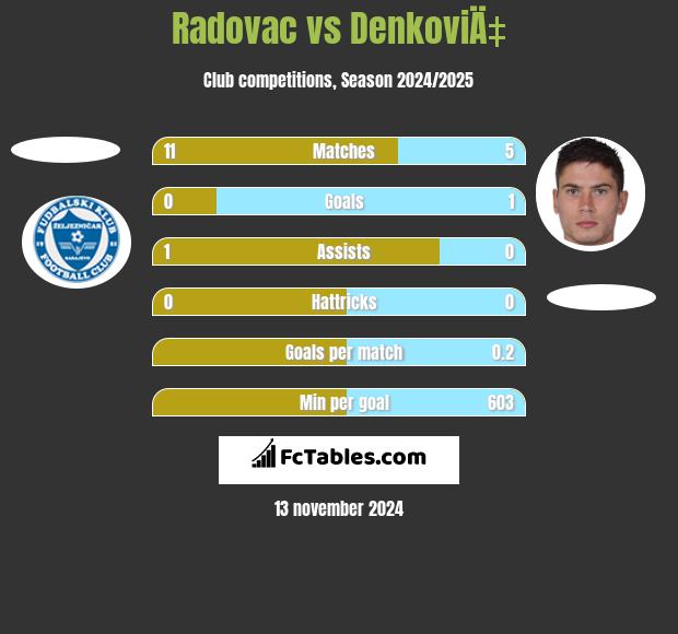 Radovac vs DenkoviÄ‡ h2h player stats