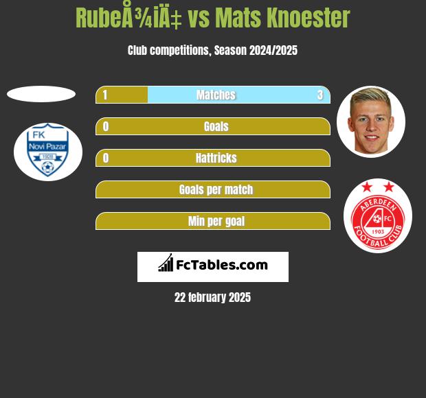 RubeÅ¾iÄ‡ vs Mats Knoester h2h player stats