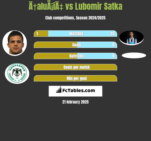 Ä†aluÅ¡iÄ‡ vs Lubomir Satka h2h player stats