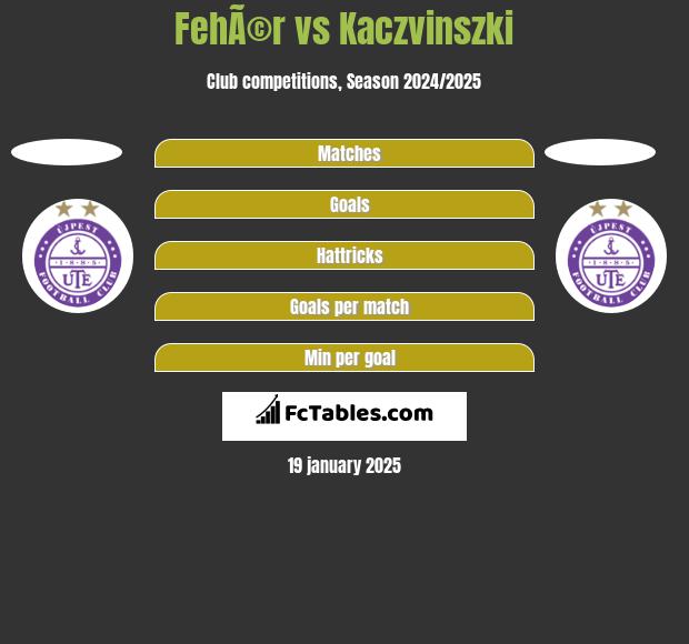 FehÃ©r vs Kaczvinszki h2h player stats