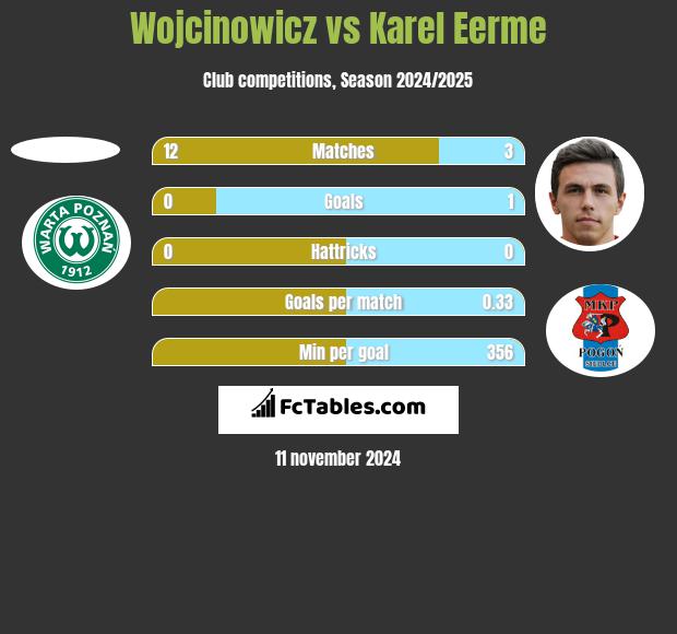 Wojcinowicz vs Karel Eerme h2h player stats