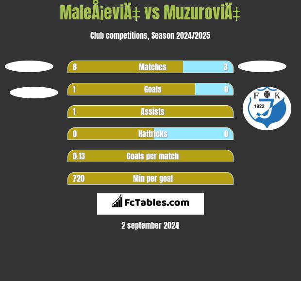 MaleÅ¡eviÄ‡ vs MuzuroviÄ‡ h2h player stats