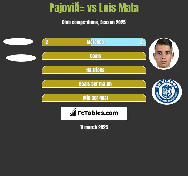 PajoviÄ‡ vs Luis Mata h2h player stats