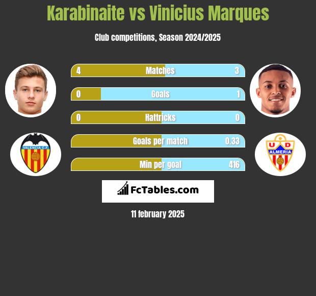 Karabinaite vs Vinicius Marques h2h player stats