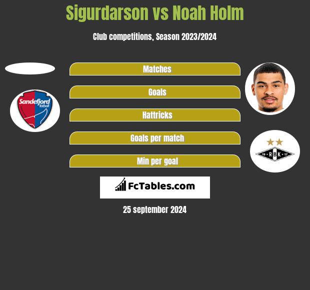 Sigurdarson vs Noah Holm h2h player stats