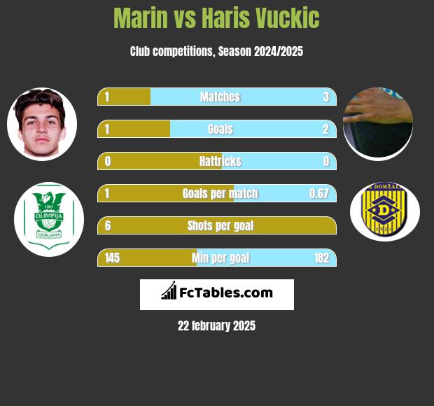 Marin vs Haris Vuckic h2h player stats