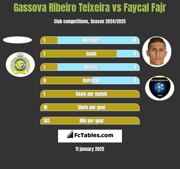 Gassova Ribeiro Teixeira vs Faycal Fajr h2h player stats