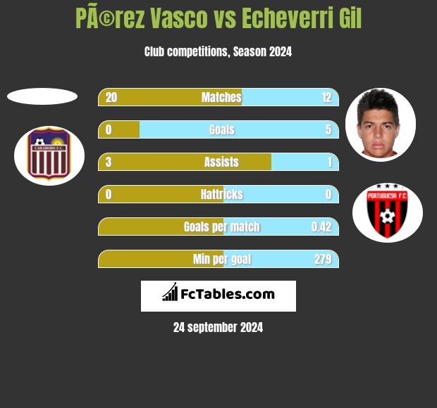 PÃ©rez Vasco vs Echeverri Gil h2h player stats