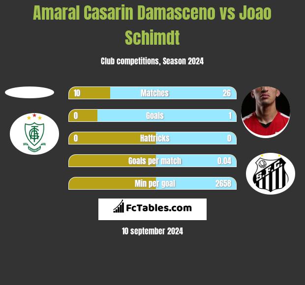 Amaral Casarin Damasceno vs Joao Schimdt h2h player stats