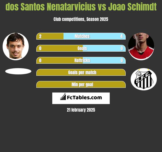 dos Santos Nenatarvicius vs Joao Schimdt h2h player stats