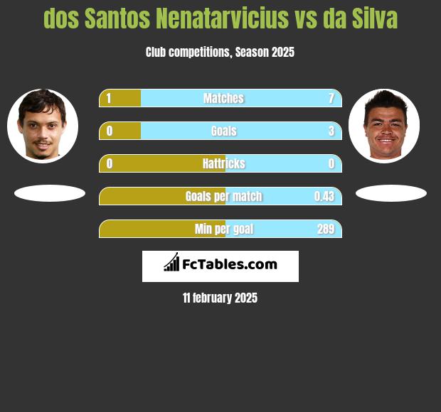 dos Santos Nenatarvicius vs da Silva h2h player stats