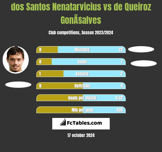 dos Santos Nenatarvicius vs de Queiroz GonÃ§alves h2h player stats