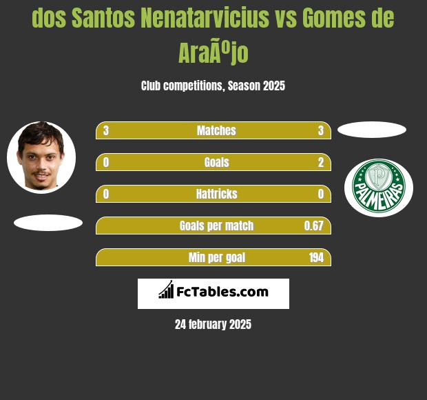 dos Santos Nenatarvicius vs Gomes de AraÃºjo h2h player stats