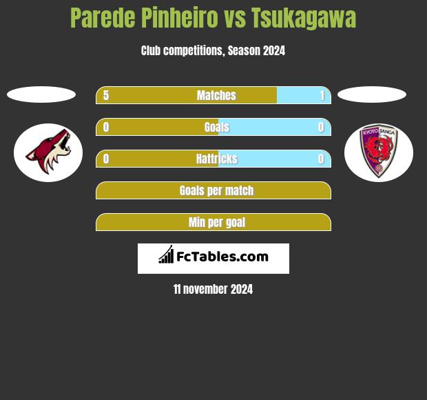 Parede Pinheiro vs Tsukagawa h2h player stats