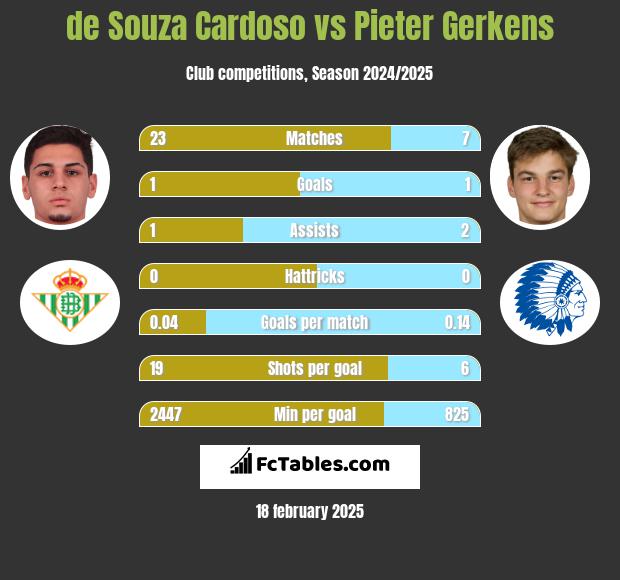 de Souza Cardoso vs Pieter Gerkens h2h player stats