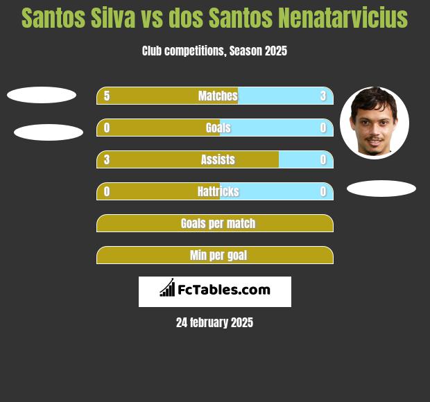 Santos Silva vs dos Santos Nenatarvicius h2h player stats