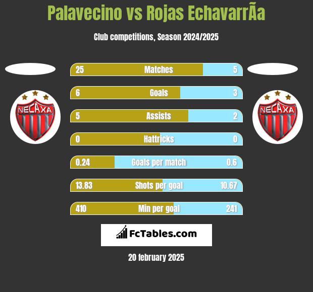 Palavecino vs Rojas EchavarrÃ­a h2h player stats