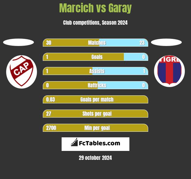 Marcich vs Garay h2h player stats