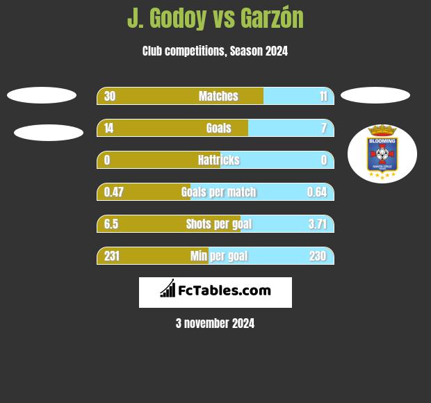 J.  Godoy vs Garzón h2h player stats