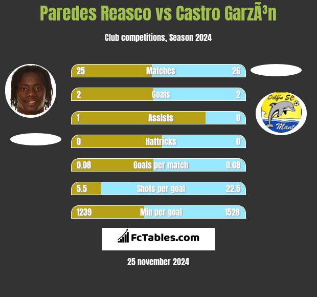 Paredes Reasco vs Castro GarzÃ³n h2h player stats