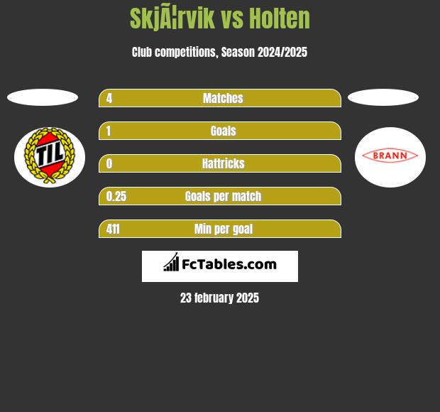 SkjÃ¦rvik vs Holten h2h player stats