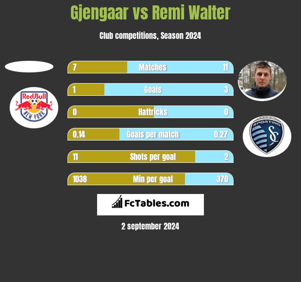 Gjengaar vs Remi Walter h2h player stats