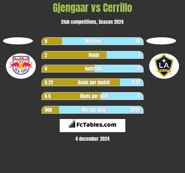 Gjengaar vs Cerrillo h2h player stats