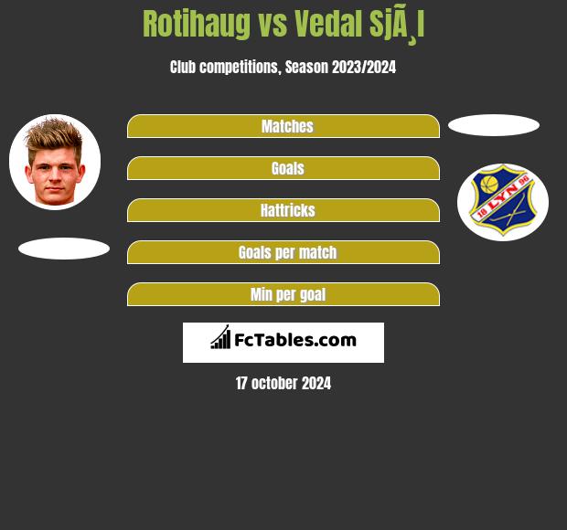 Rotihaug vs Vedal SjÃ¸l h2h player stats