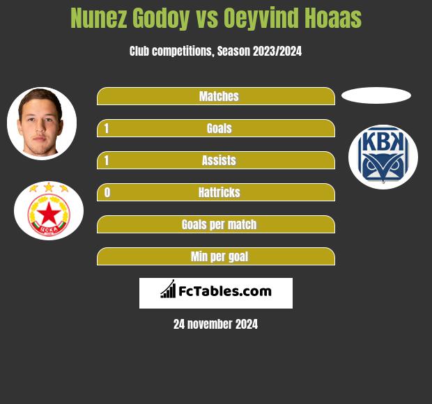 Nunez Godoy vs Oeyvind Hoaas h2h player stats