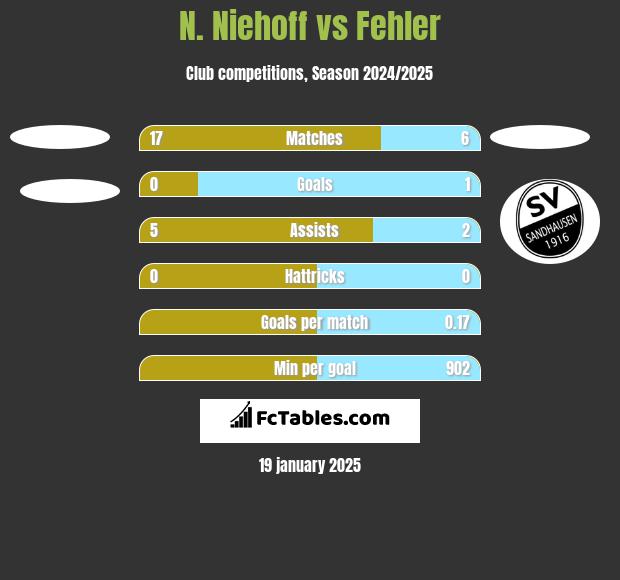 N. Niehoff vs Fehler h2h player stats