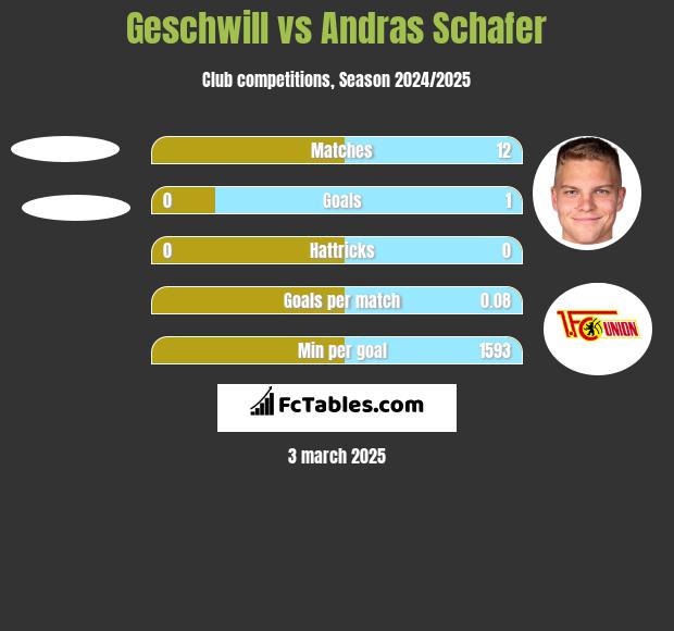 Geschwill vs Andras Schafer h2h player stats