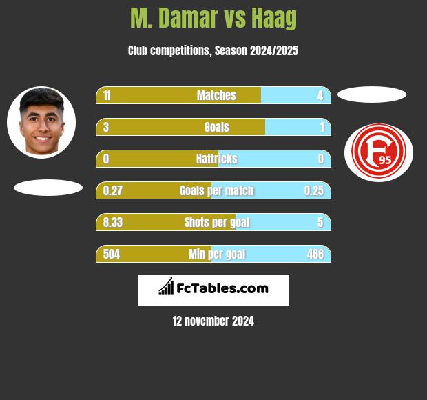 M. Damar vs Haag h2h player stats